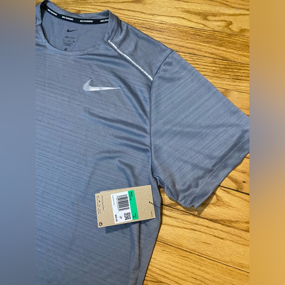Nike Dri-FIT Miler Short Sleeve Running t-shirt Gray Men’s sz XL NEW! - Picture 3 of 6